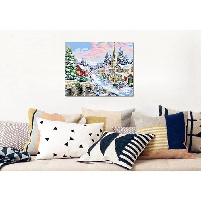 Malen Nach Zahlen Dorf Im Winter 2 Malen Nach Zahlen Dorf Im Winter - Image 2