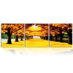 Malen Nach Zahlen Herbstallee Im Sonnenuntergang Tryptichon MNZ-015
