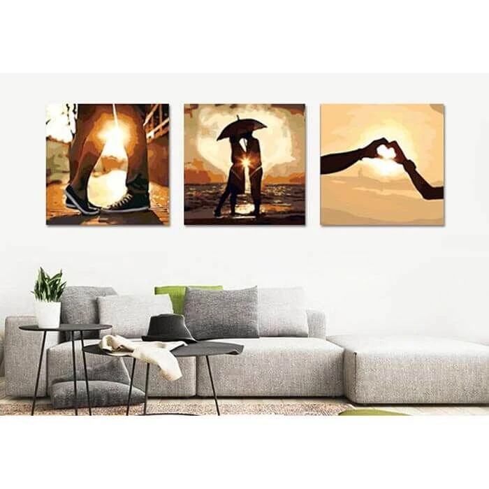 Malen Nach Zahlen 3-teilig Liebesbekundung Sonnenuntergang 2 Malen Nach Zahlen 3-teilig Liebesbekundung Sonnenuntergang - Image 2