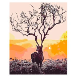 Malen Nach Zahlen Wildtier Sonnenaufgang