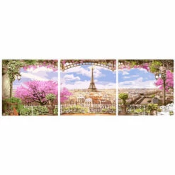 Malen Nach Zahlen Triptychon Blick Auf Eiffelturm