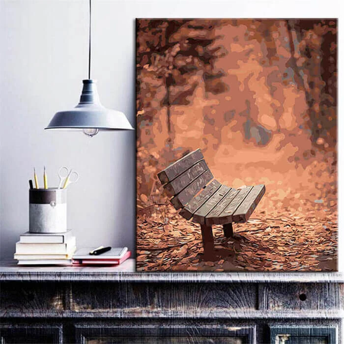 Malen Nach Zahlen Einsame Bank 2 Malen Nach Zahlen Einsame Bank - Image 2