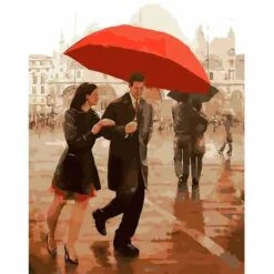 Malen Nach Zahlen Liebespaar Unter Regenschirm