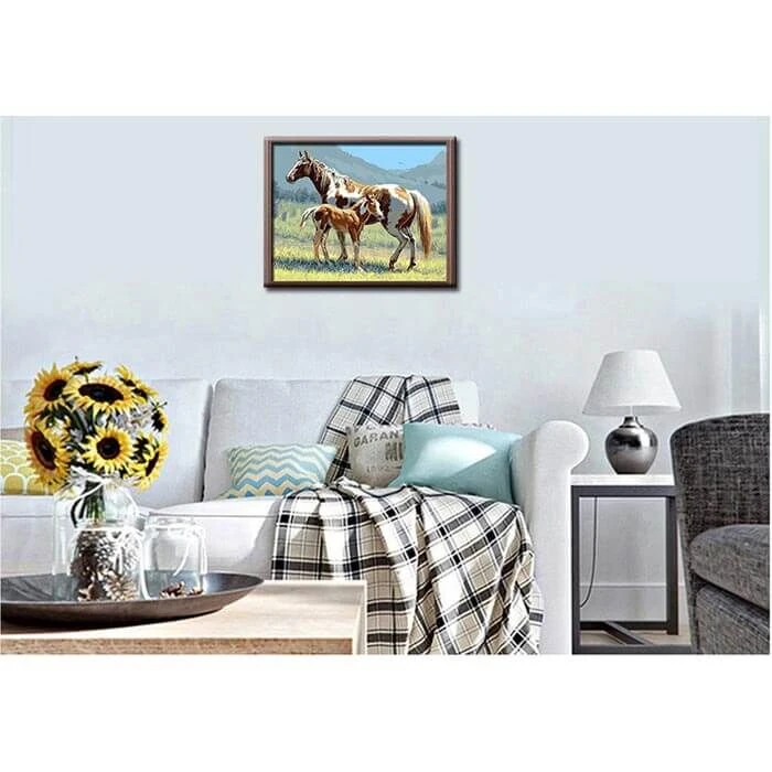 Malen Nach Zahlen Pferde Auf Der Wiese 2 Malen Nach Zahlen Pferde Auf Der Wiese - Image 2