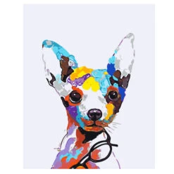 Malen Nach Zahlen Chihuahua Abstrakt