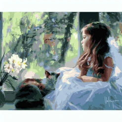 Malen Nach Zahlen Kind Mit Katze