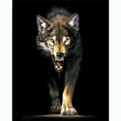 Malen Nach Zahlen Brüllender Wolf