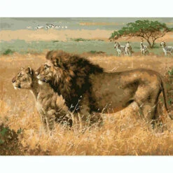 Malen Nach Zahlen Löwen Und Zebras