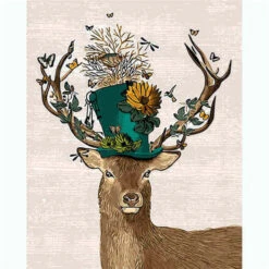 Malen Nach Zahlen Hirsch Mit Schmetterlingen