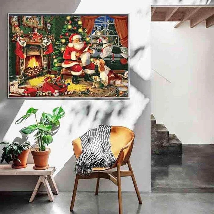 Malen Nach Zahlen Weihnachstmann Am Kamin 2 Malen Nach Zahlen Weihnachstmann Am Kamin - Image 2