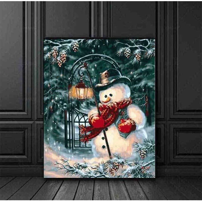 Malen Nach Zahlen Schneemann Mit Laterne 2 Malen Nach Zahlen Schneemann Mit Laterne - Image 2