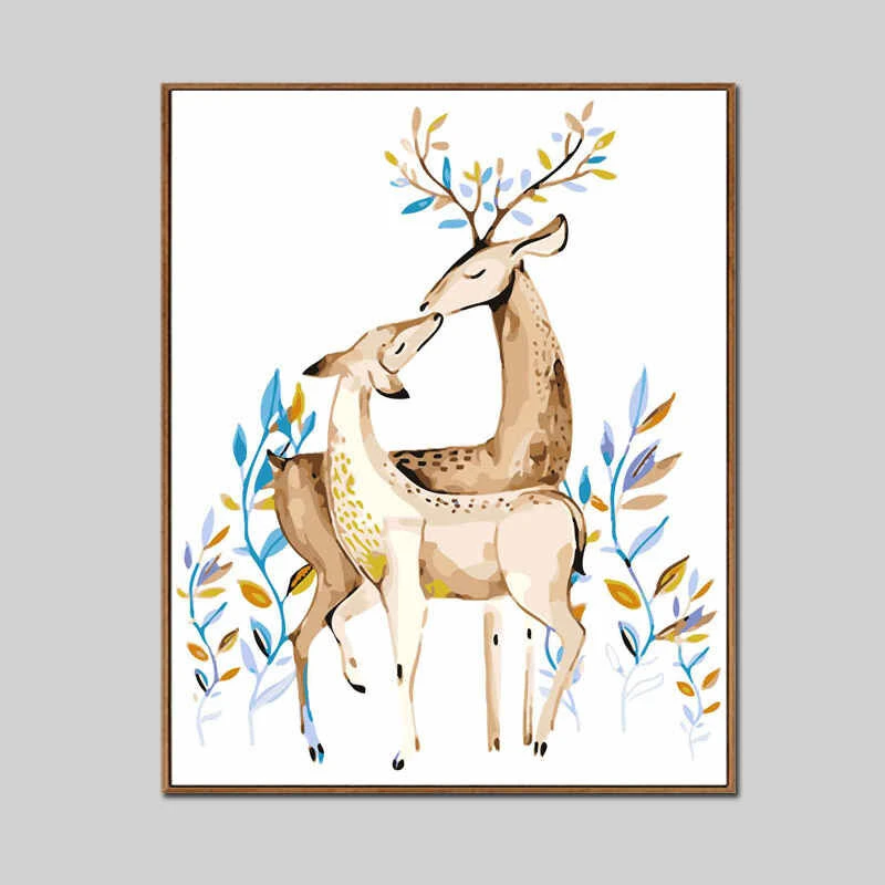 Malen Nach Zahlen Hirsche Paar 1 Malen Nach Zahlen Hirsche Paar