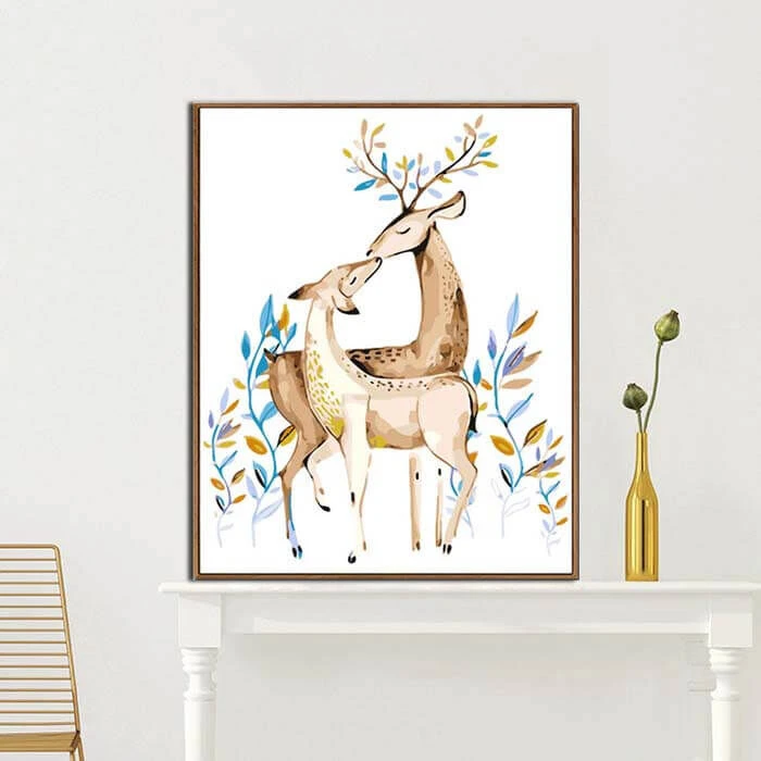 Malen Nach Zahlen Hirsche Paar 2 Malen Nach Zahlen Hirsche Paar - Image 2