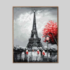 Malen Nach Zahlen Eiffelturm Schwarz Weiss