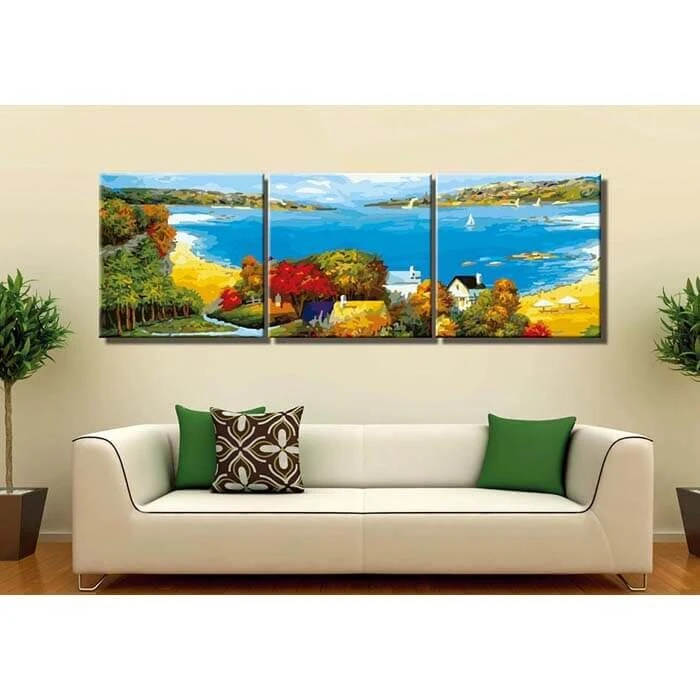 Malen Nach Zahlen Triptychon Bucht 2 Malen Nach Zahlen Triptychon Bucht - Image 2