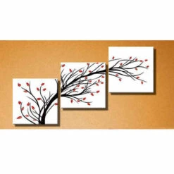 Malen Nach Zahlen Triptychon Blühender Ast