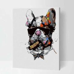 Malen Nach Zahlen Comic-Hund Mit Zigarre