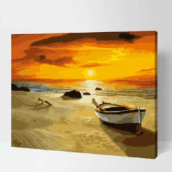 Malen Nach Zahlen Ruderboot Am Strand MNZ-ML-051