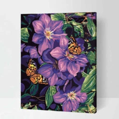 Malen Nach Zahlen Lila Blumen Mit Schmetterlingen