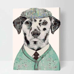 Malen Nach Zahlen Lustige Tiere Dalmatiner Mit Mütze