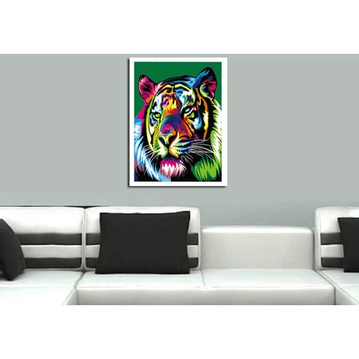Malen Nach Zahlen Tigerkopf In Regenbogenfarben 2 Malen Nach Zahlen Tigerkopf In Regenbogenfarben – Bild 2