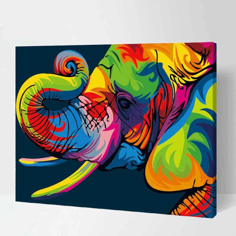 Malen Nach Zahlen Elefantenkopf In Regenbogenfarben 1 Malen Nach Zahlen Elefantenkopf In Regenbogenfarben