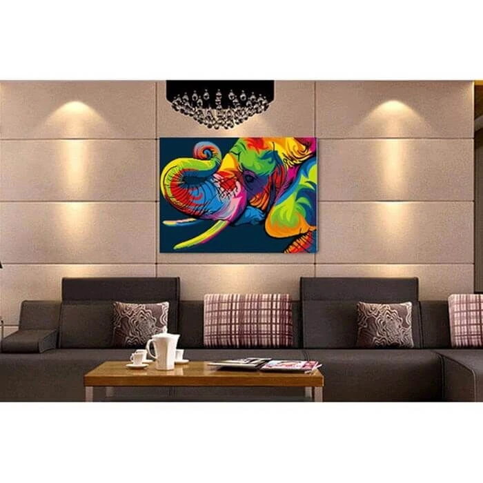 Malen Nach Zahlen Elefantenkopf In Regenbogenfarben 2 Malen Nach Zahlen Elefantenkopf In Regenbogenfarben - Image 2