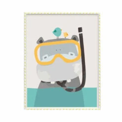 Malen Nach Zahlen Comic Nilpferd Mit Taucherbrille
