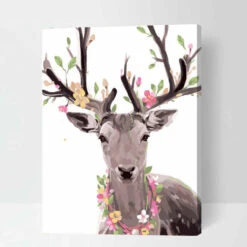 Malen Nach Zahlen Hirsch Mit Blumenkranz