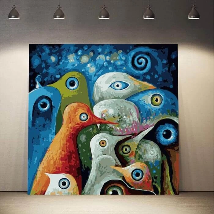 Malen Nach Zahlen Vögel Abstrakt Moderne Malkunst 2 Malen Nach Zahlen Vögel Abstrakt Moderne Malkunst - Image 2