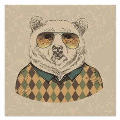 Malen Nach Zahlen Bär Mit Sonnenbrille