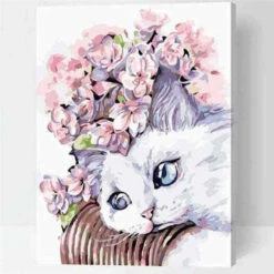 Weisse Katze Auf Dem Sofa