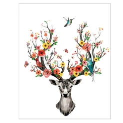 Malen Nach Zahlen Hirsch Blumengeweih