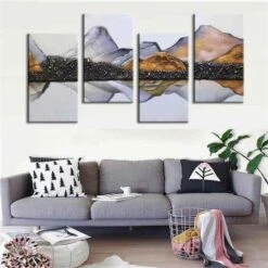 Malen Nach Zahlen Bergmassiv Spiegelung - 4-teilig (Quattro) -myPaintLab Deutschland Verkaufs-Shop mnz ss 085 4 teiling 1