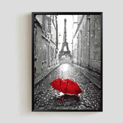 Malen Nach Zahlen Paris Roter Regenschirm