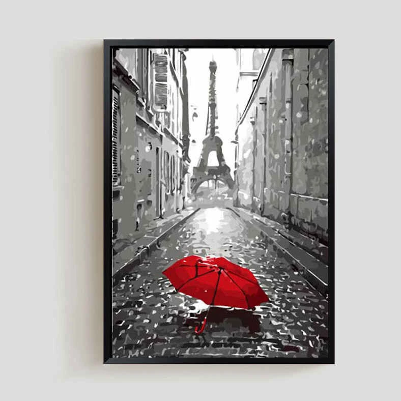 Malen Nach Zahlen Paris Roter Regenschirm 1 Malen Nach Zahlen Paris Roter Regenschirm