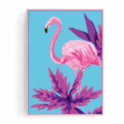 Malen Nach Zahlen Vogel Flamingo Blau