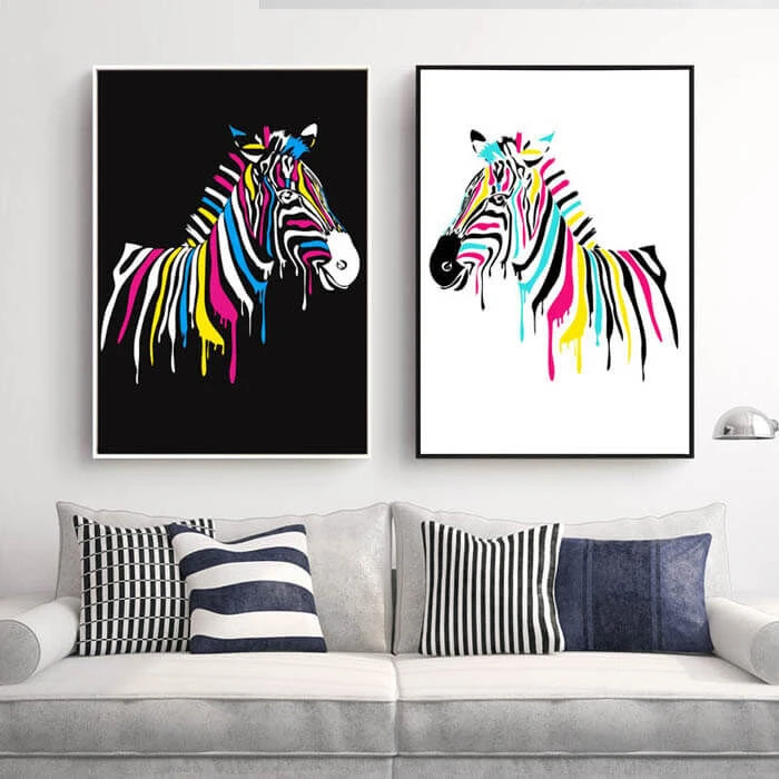 Malen Nach Zahlen Zebra Kleckse Weiß 2 Malen Nach Zahlen Zebra Kleckse Weiß - Image 2