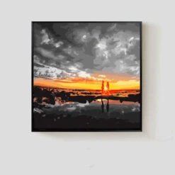 Malen Nach Zahlen Sonnenuntergang Paar Am Meer