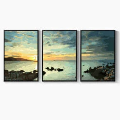 Malen Nach Zahlen Triptychon Küste 3-teilig