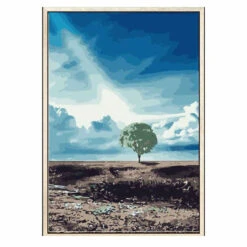 Malen Nach Zahlen Einsamer Baum In Landschaft