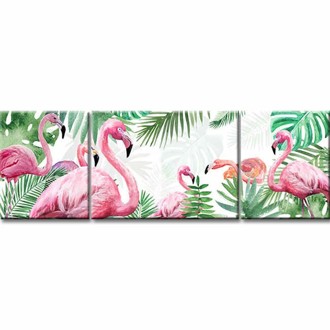 Malen Nach Zahlen Flamingo Familie - 3-teilig (Triptychon) 1 Malen Nach Zahlen Flamingo Familie - 3-teilig (Triptychon)