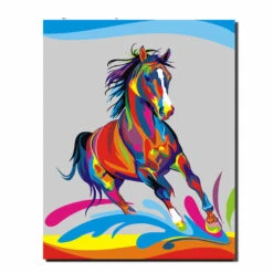 Malen Nach Zahlen Buntes Pferd
