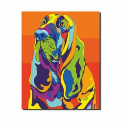 Malen Nach Zahlen Bluthund Bunt