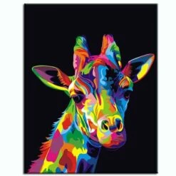 Malen Nach Zahlen Giraffe Portrait Bunt