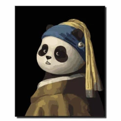Malen Nach Zahlen Panda Mädchen Mit Perle