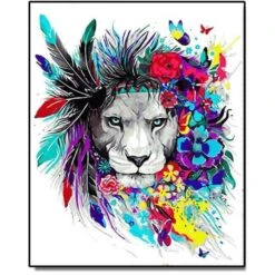 Malen Nach Zahlen Löwe Blumenmähne