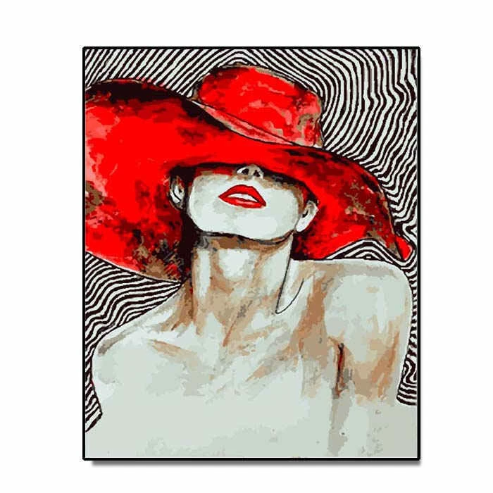 Malen Nach Zahlen Rote Lippen Roter Hut 1 Malen Nach Zahlen Rote Lippen Roter Hut