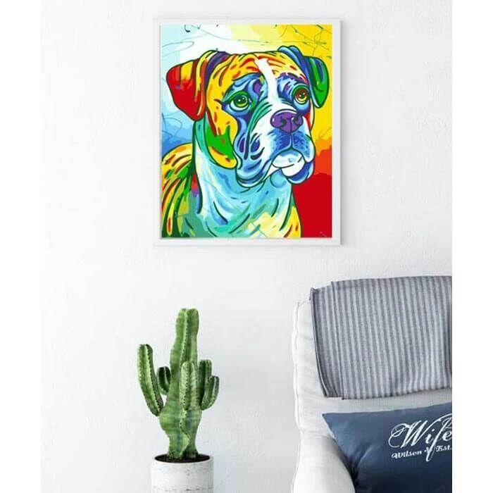 Malen Nach Zahlen Hund Dogge Regenbogen Bunt 2 Malen Nach Zahlen Hund Dogge Regenbogen Bunt - Image 2