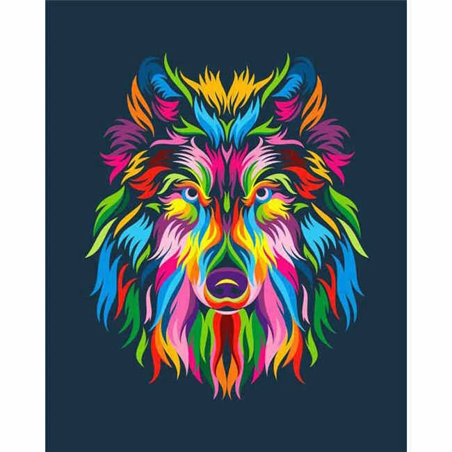 Malen Nach Zahlen Wolf Regenbogen Bunt 1 Malen Nach Zahlen Wolf Regenbogen Bunt